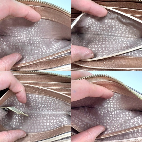 Kate Spade Laurel Way Neda Rose Gold Saffiano Leather Zip Around Wallet - Picture 6 of 12